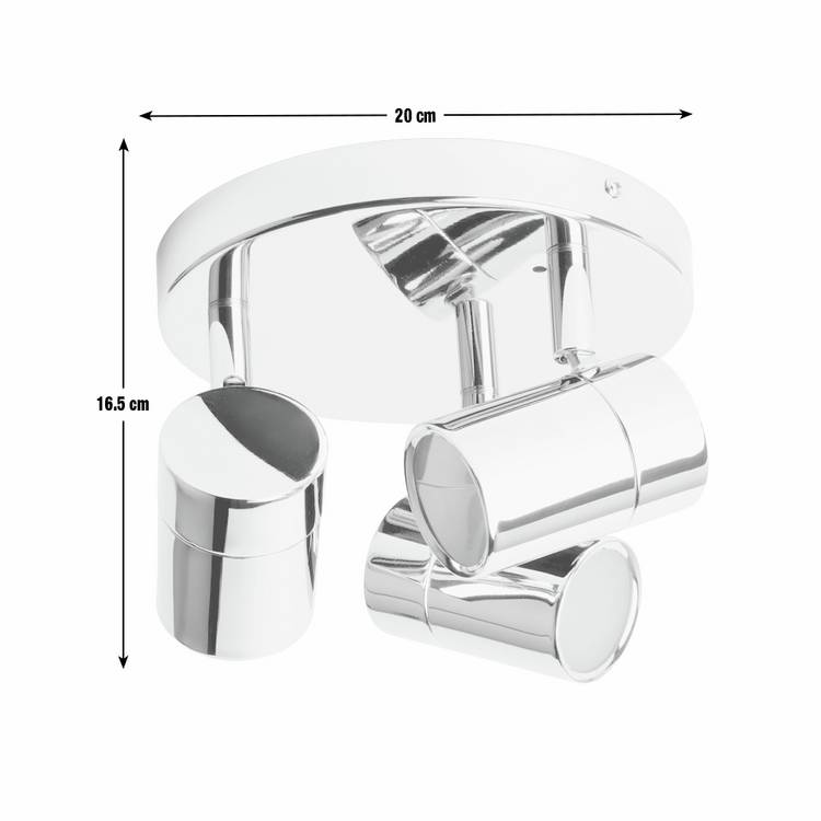 Argos Home 3-light bathroom spotlight chrome finish (British brand)