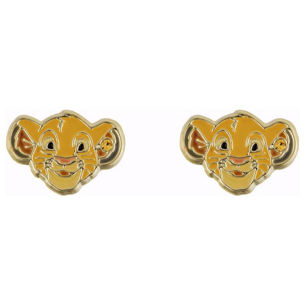 Disney The Lion King Simba gold plated stud earrings 13.2mm - British product