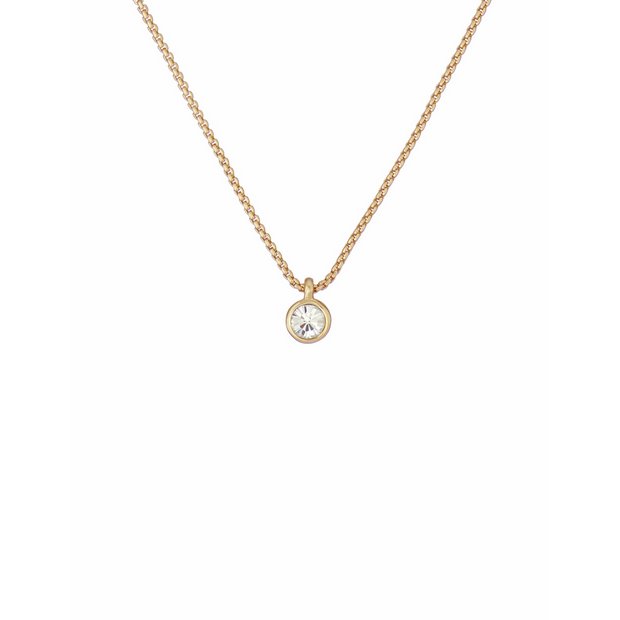 Ted Baker gold tone crystal pendant necklace adjustable chain, UK version