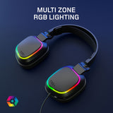 Gioteck TX5+ black gaming headset with RGB lighting - British product