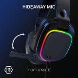 Gioteck TX5+ black gaming headset with RGB lighting - British product