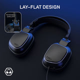 Gioteck TX5+ black gaming headset with RGB lighting - British product
