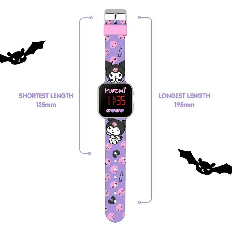 Kuromi kids watch purple plastic strap (British brand)