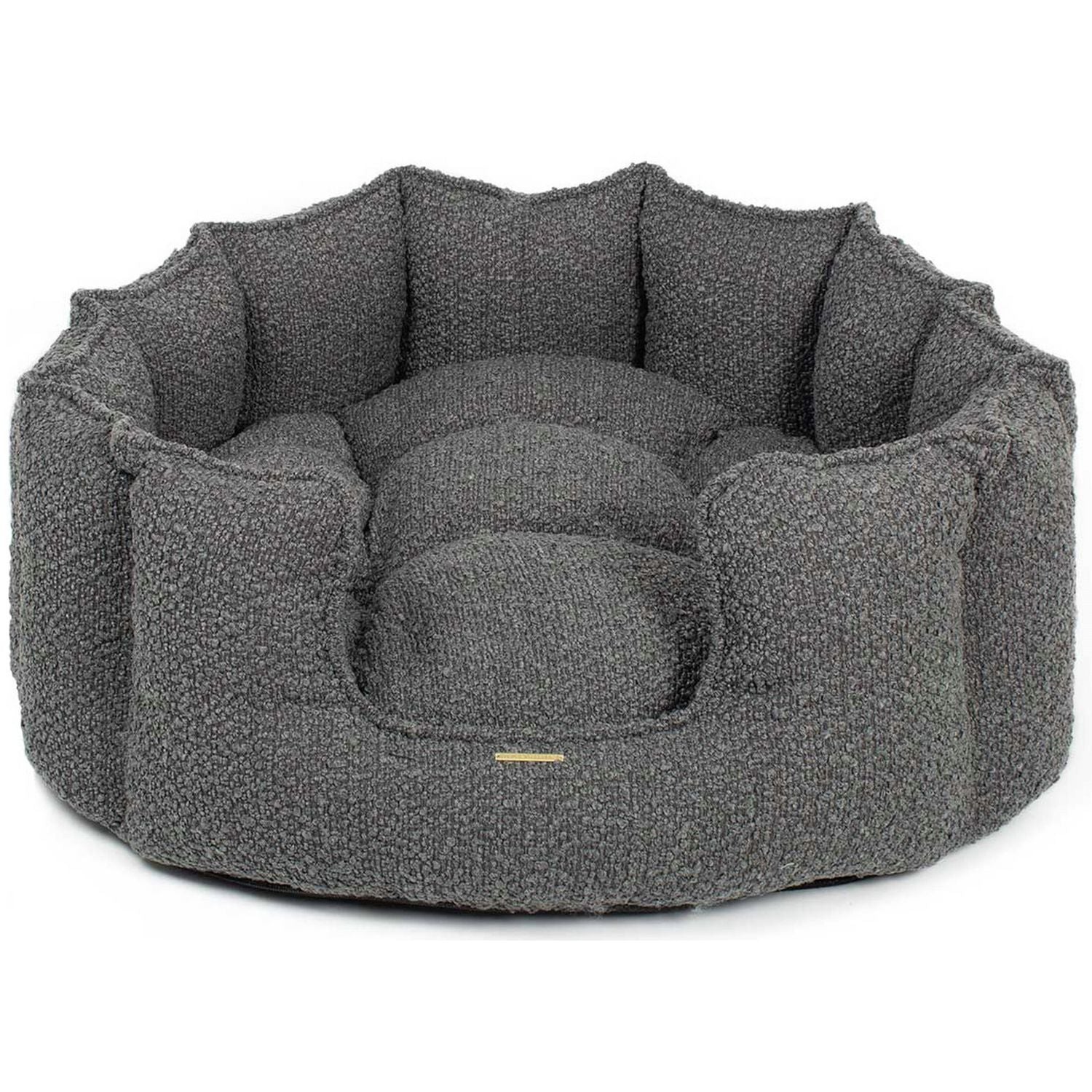 Lords & Labradors high wall dog bed granite boucle medium - British product