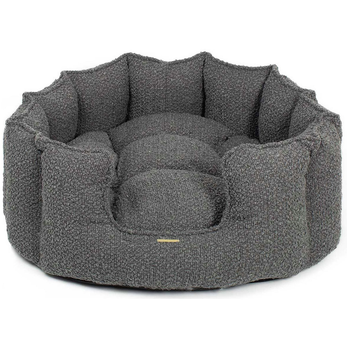 Lords & Labradors high wall dog bed granite boucle medium - British product