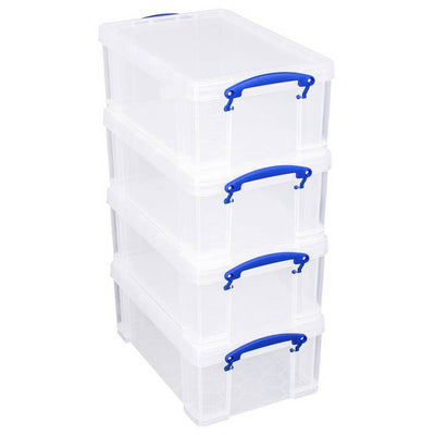 Argos Really Useful 4 x 9L Plastic Storage Boxes - Clear- Buy online at McGrocer