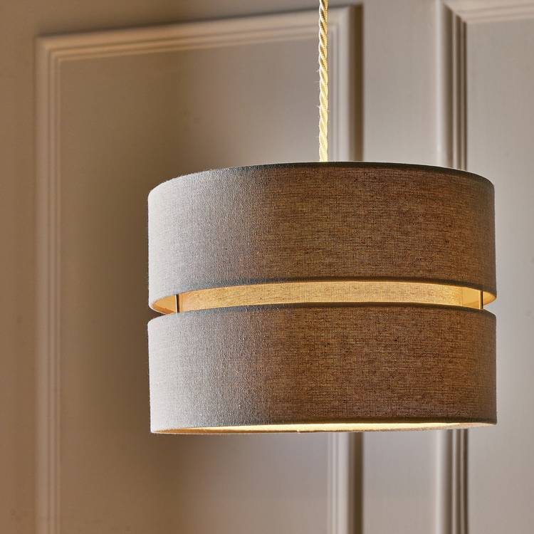 Argos Home two tier grey fabric lampshade 30cm, UK version