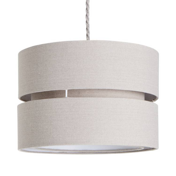 Argos Home two tier grey fabric lampshade 30cm, UK version