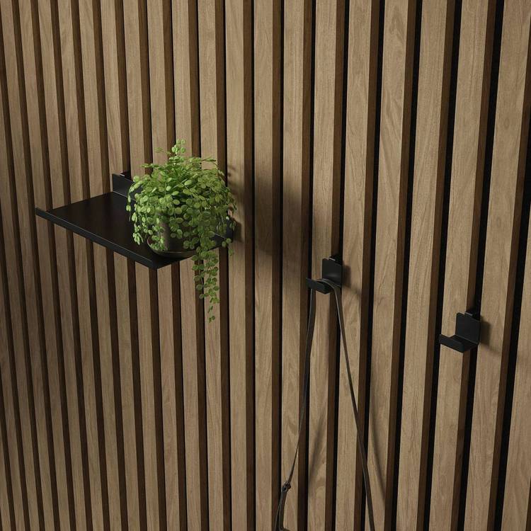 Kraus black metal wall panel hooks pack of two (British brand)