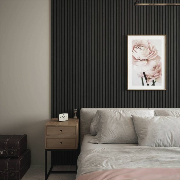 Kraus acoustic wood veneer wall panel Slate Grey 2.4m (British brand)
