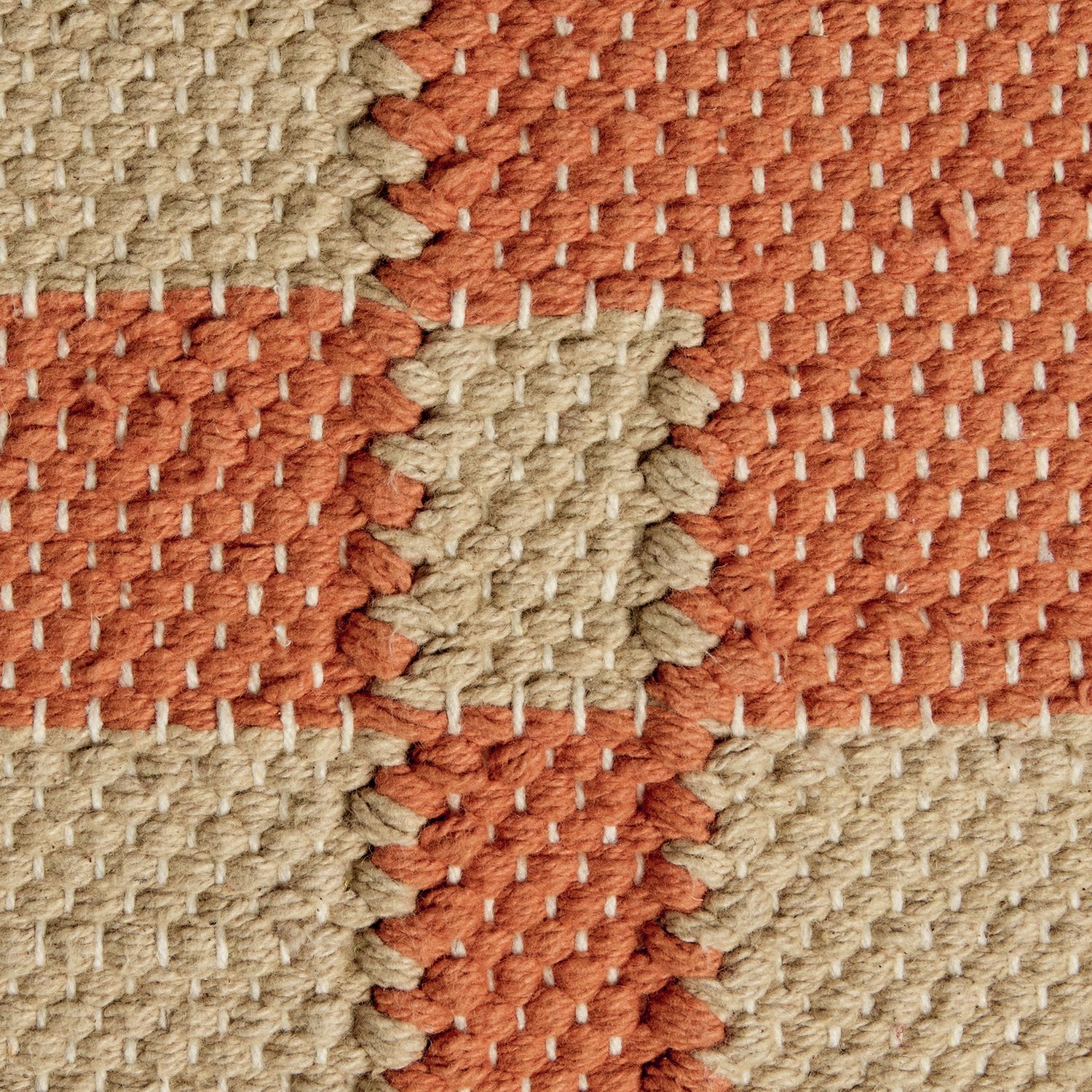Habitat Woven Geometric Cushion Orange - 43x43cm