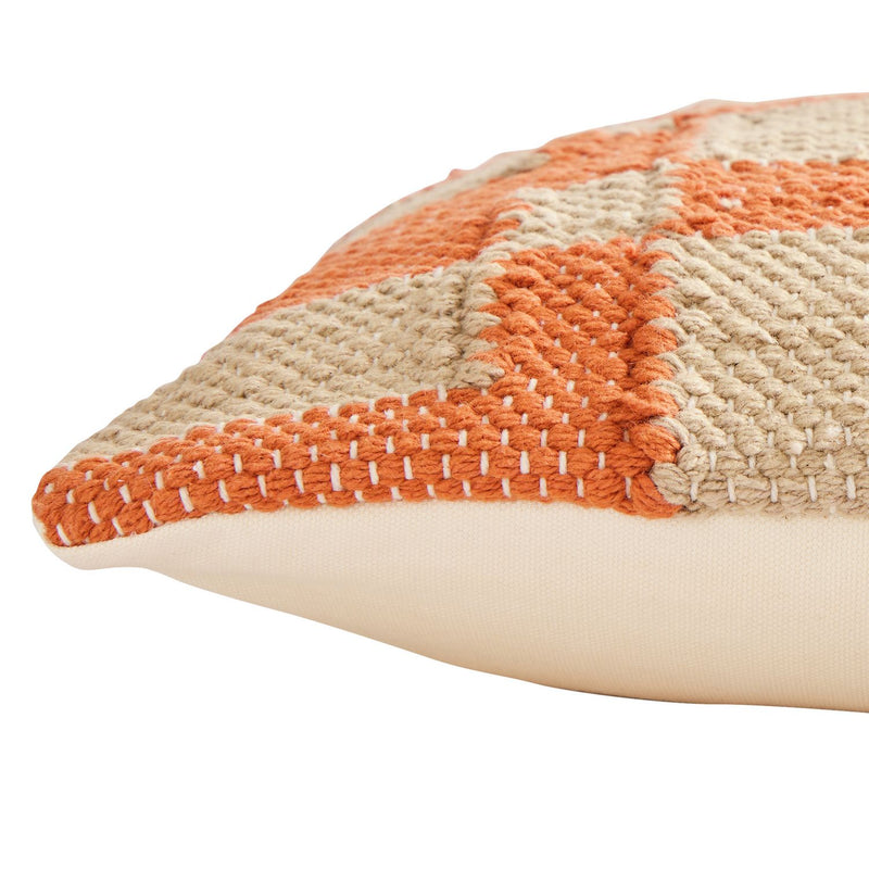 Habitat Woven Geometric Cushion Orange - 43x43cm