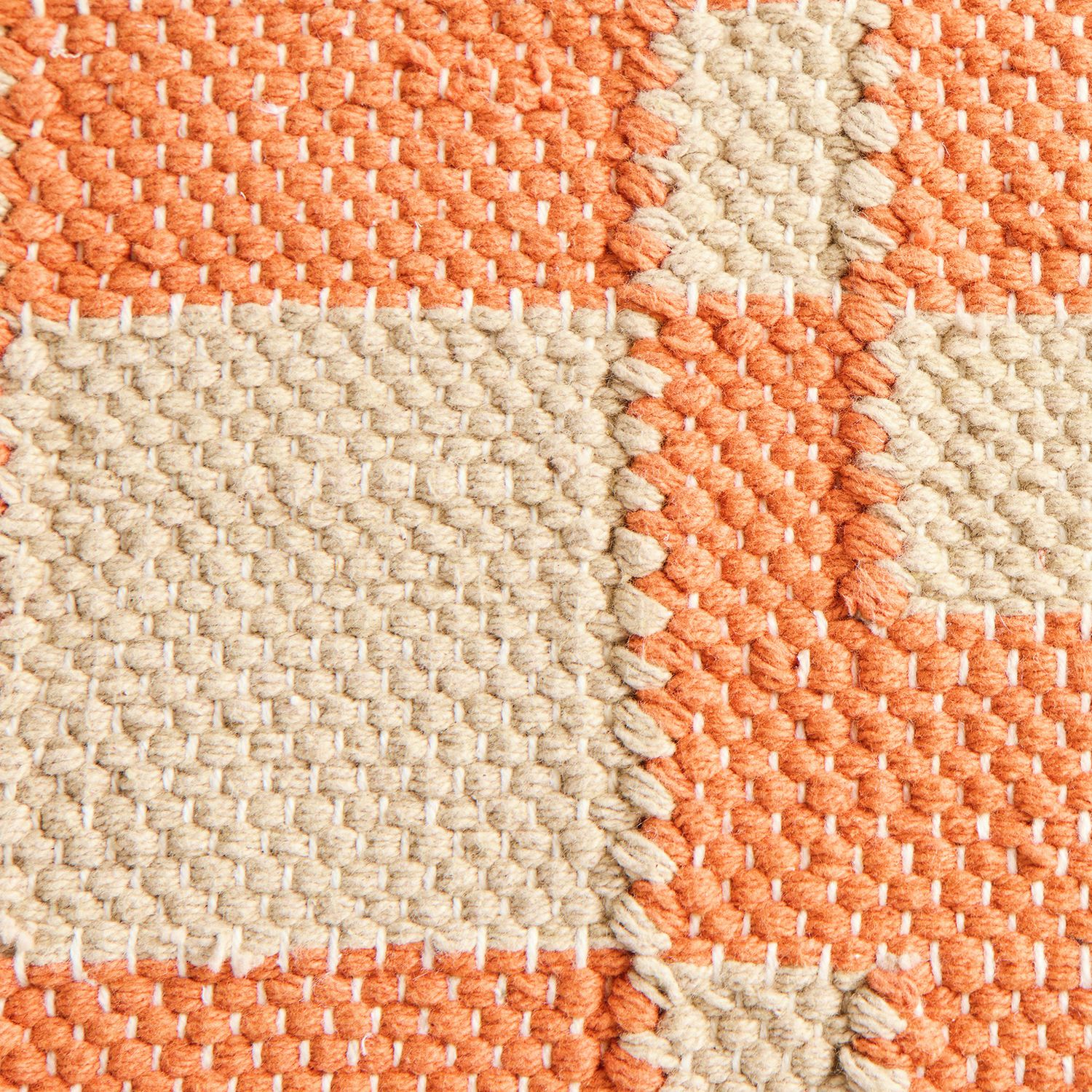 Habitat Woven Geometric Cushion Orange - 43x43cm