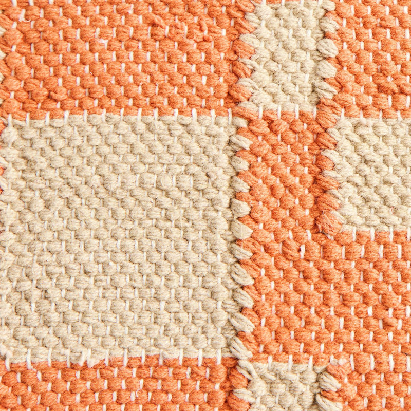 Habitat Woven Geometric Cushion Orange - 43x43cm
