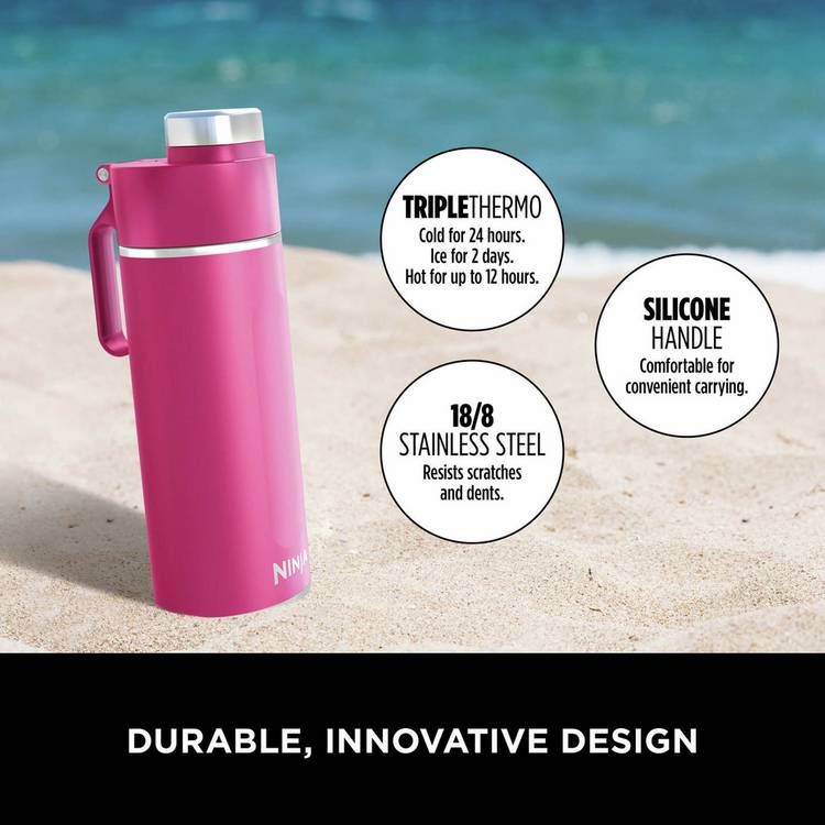 Ninja travel bottle hot pink 700ml, imported from the UK