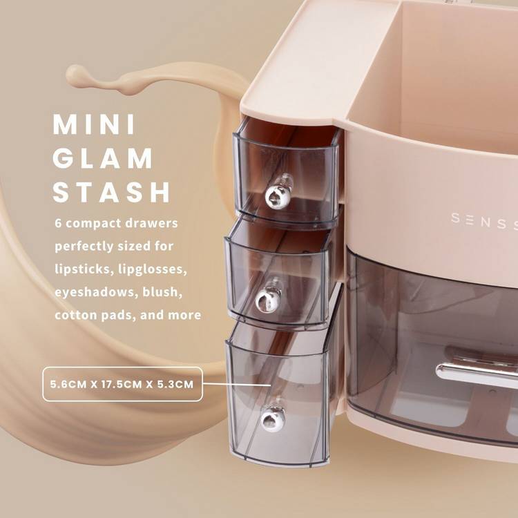SENSSE Illumi Glam Box makeup organiser with LED mirror, imported from the UK