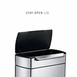 Simplehuman touch-bar recycling bin 48L (British brand)