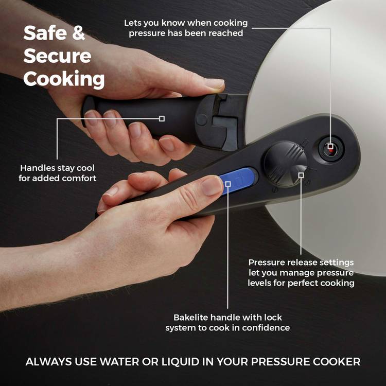 Tower 6 litre stainless steel pressure cooker - British product