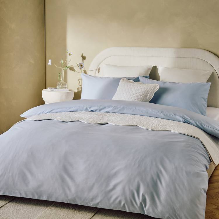 Habitat plain pale blue bedding set single, imported from the UK