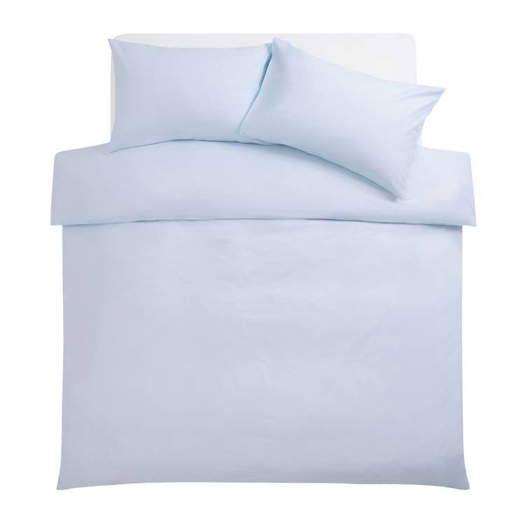 Habitat plain pale blue bedding set single, imported from the UK