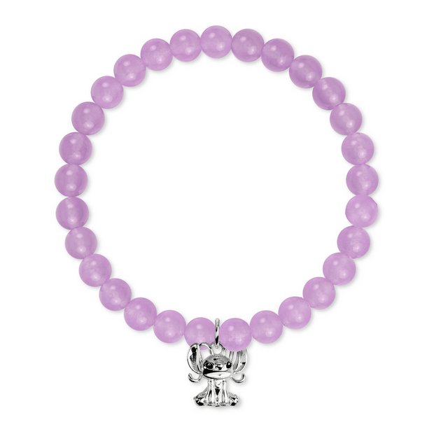 Disney Lilo and Stitch silver charm beaded bracelet, UK version