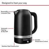 KitchenAid variable temperature kettle black 1.7L, UK version