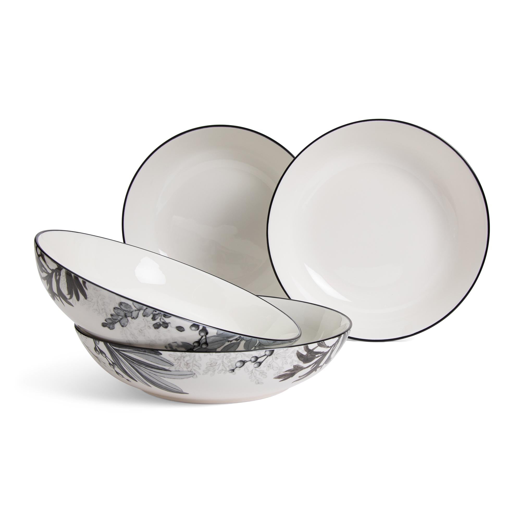 Habitat Monochrome Decal Pasta Bowl GOODS Sainsburys   