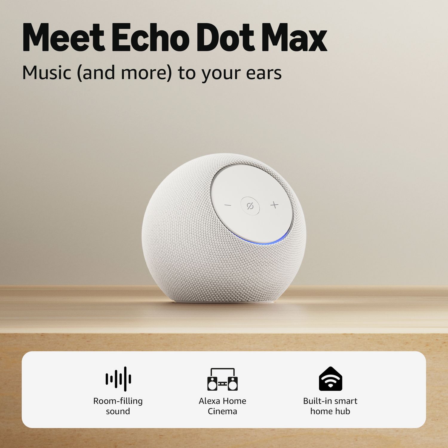 Amazon Echo Dot Max 2025 Smart Speaker - Glacier White
