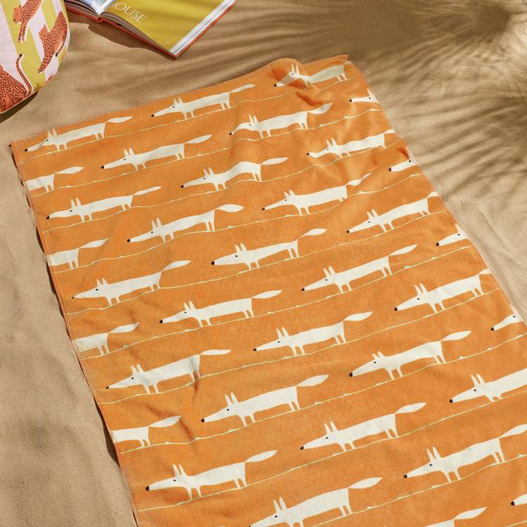 Habitat Mr Fox beach towel orange 150x80, imported from the UK