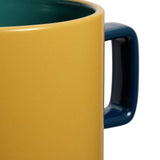 Habitat stoneware stacking mugs teal mustard 460ml, UK version