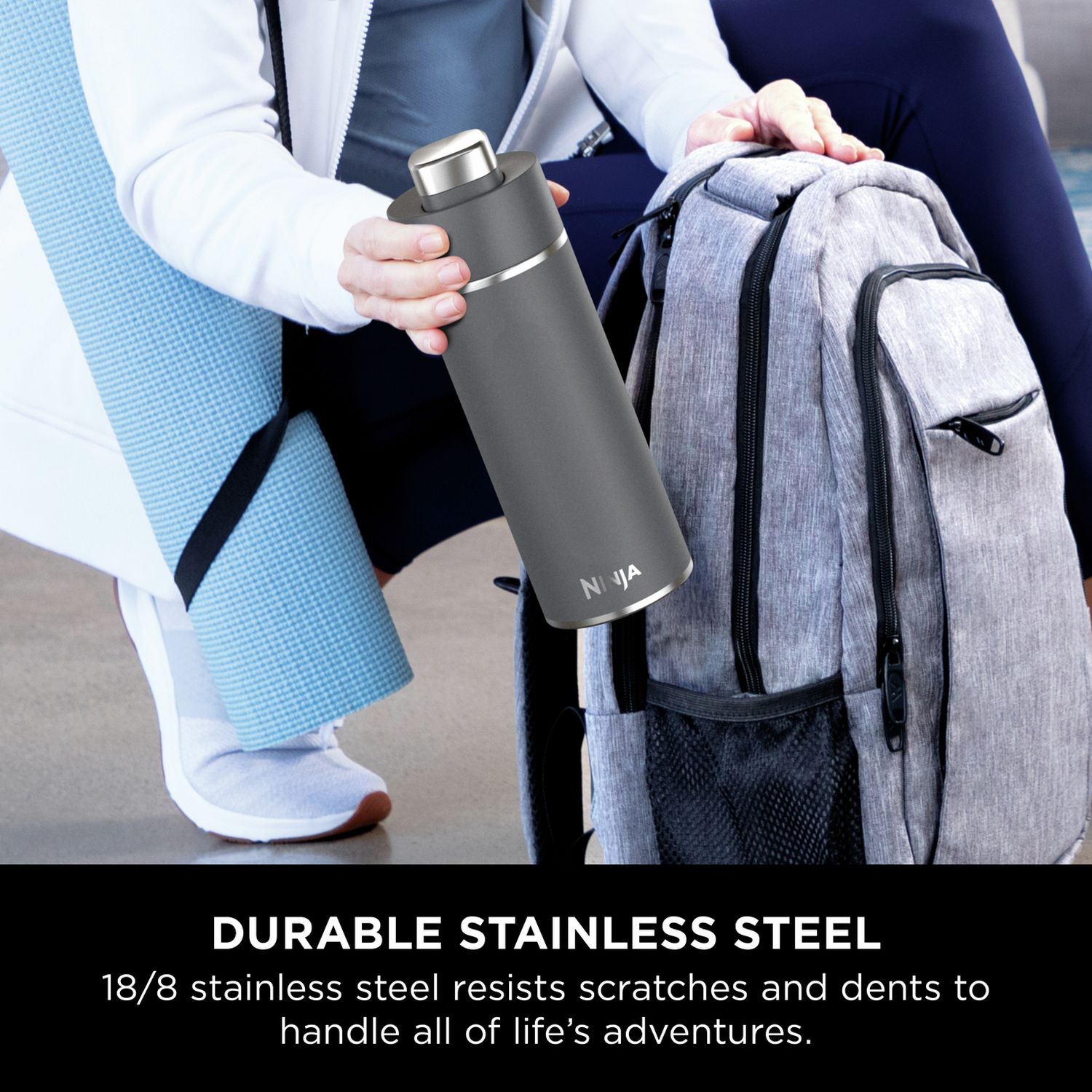 Ninja grey travel bottle 530ml, imported from the UK