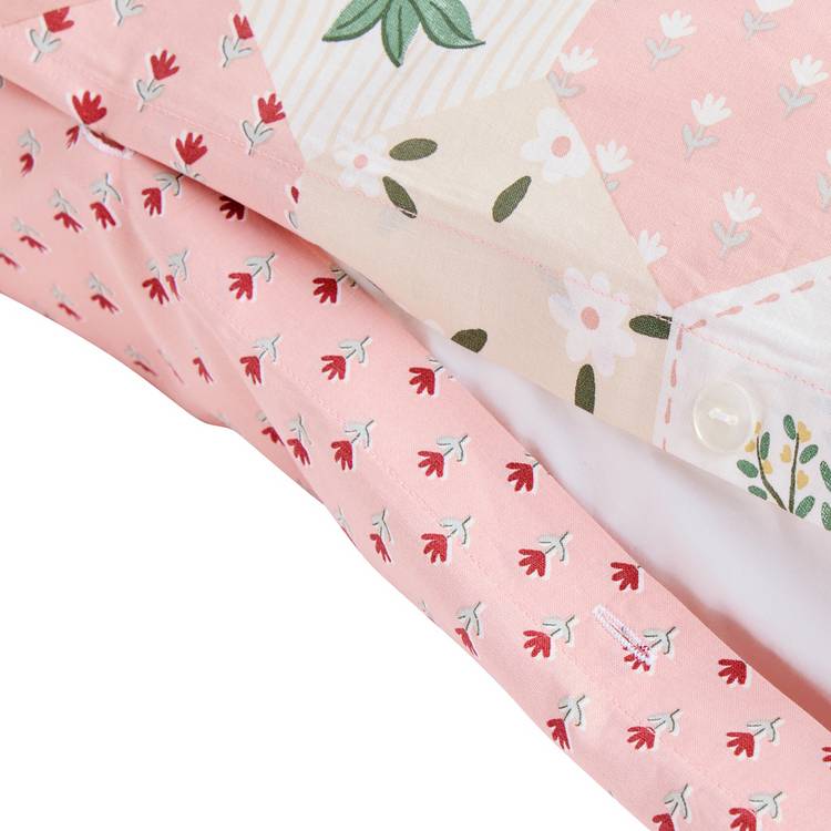 Argos Home pink floral patchwork bedding set for toddlers, imported from the UK