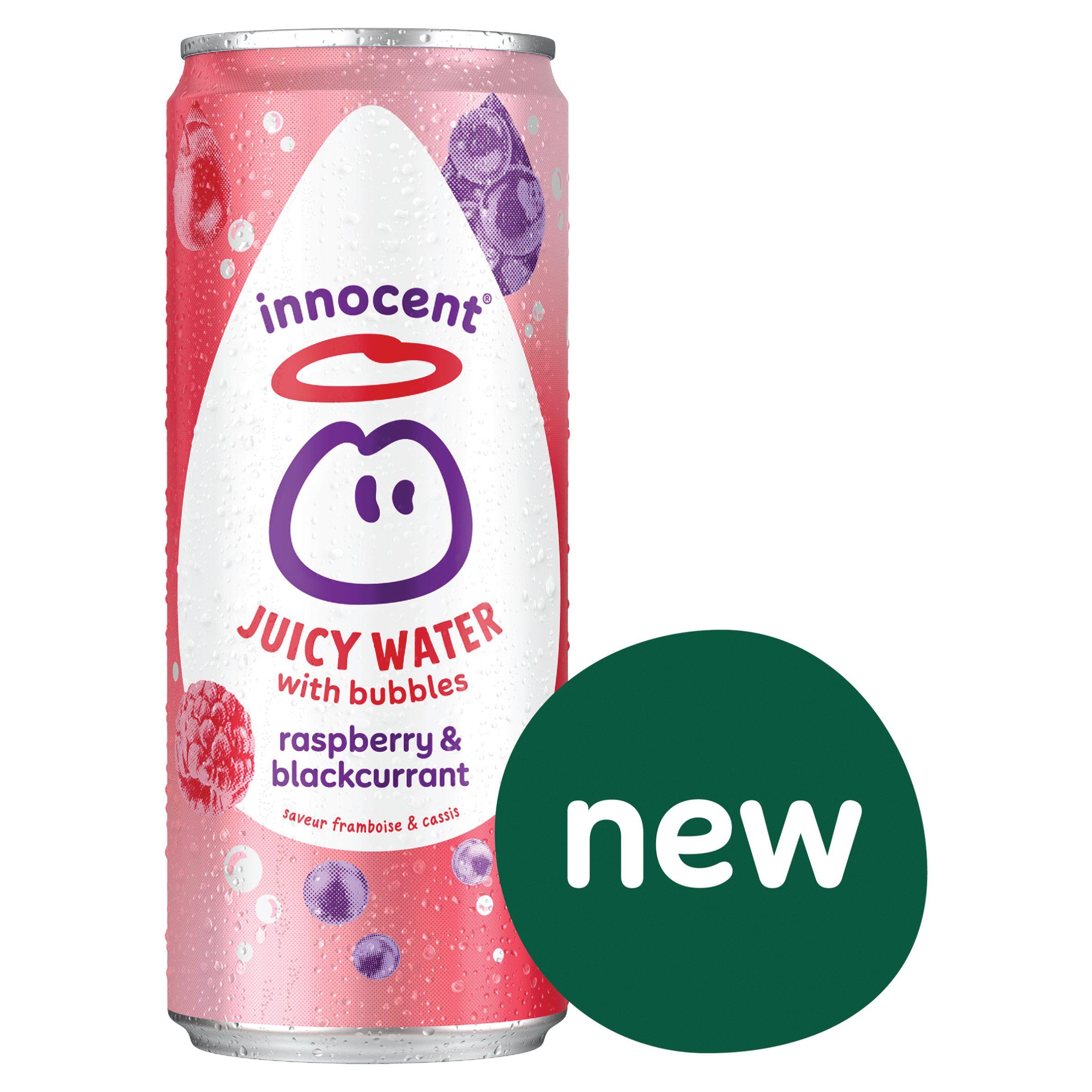 innocent Juicy Water with Bubbles Raspberry & Blackcurrant 330ml All chilled juice Sainsburys   