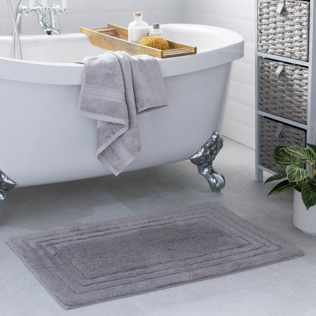 Habitat deep pile bath mat silver 80x50cm, UK version