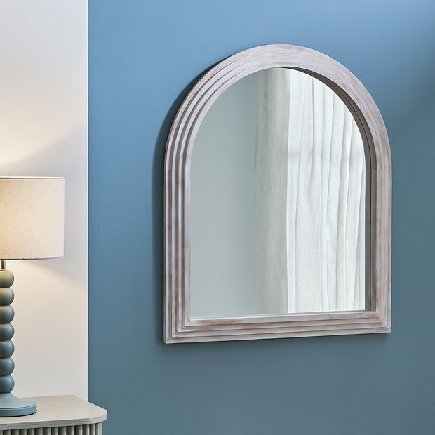 Habitat brown wooden arch wall mirror 90x77cm - British product