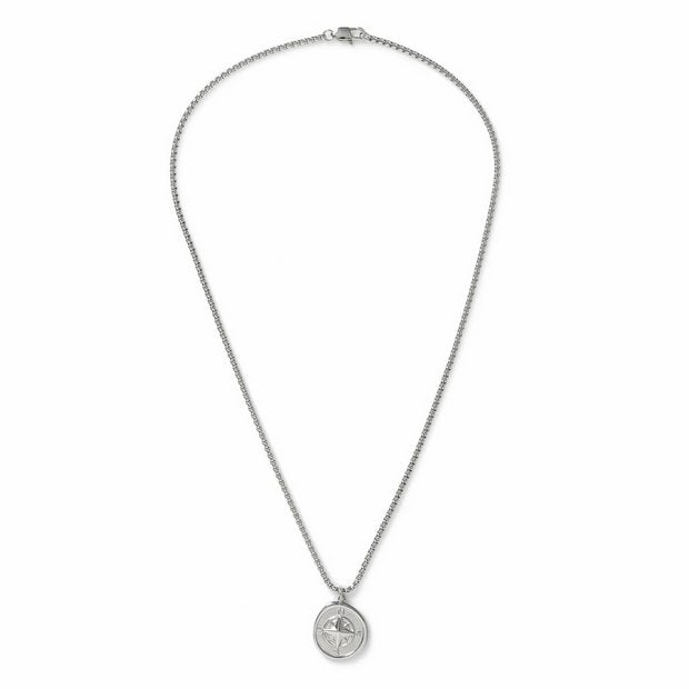 Uncommon Souls men's compass pendant necklace stainless steel (British brand)