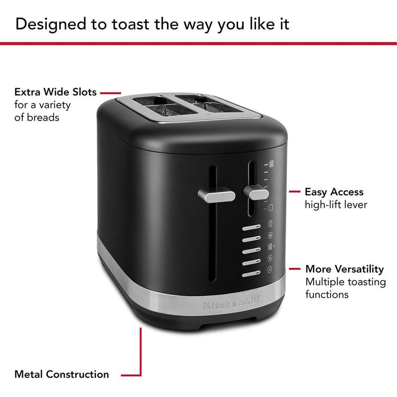 KitchenAid toaster 2 slice matte black, imported from the UK