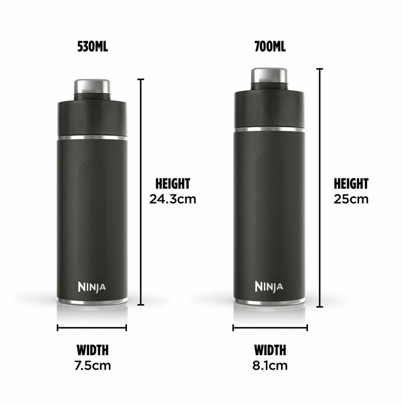 Ninja Thirsti black travel bottle 530ml - British product