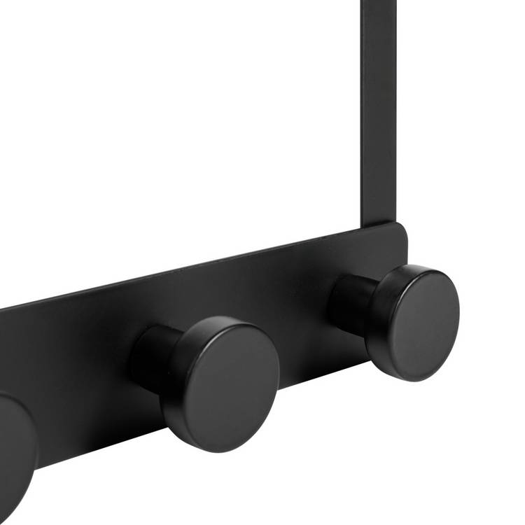 Argos Home black 5 round over door hooks, UK version