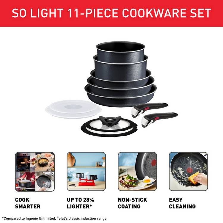Tefal Ingenio So Light pan set 11 piece, UK version