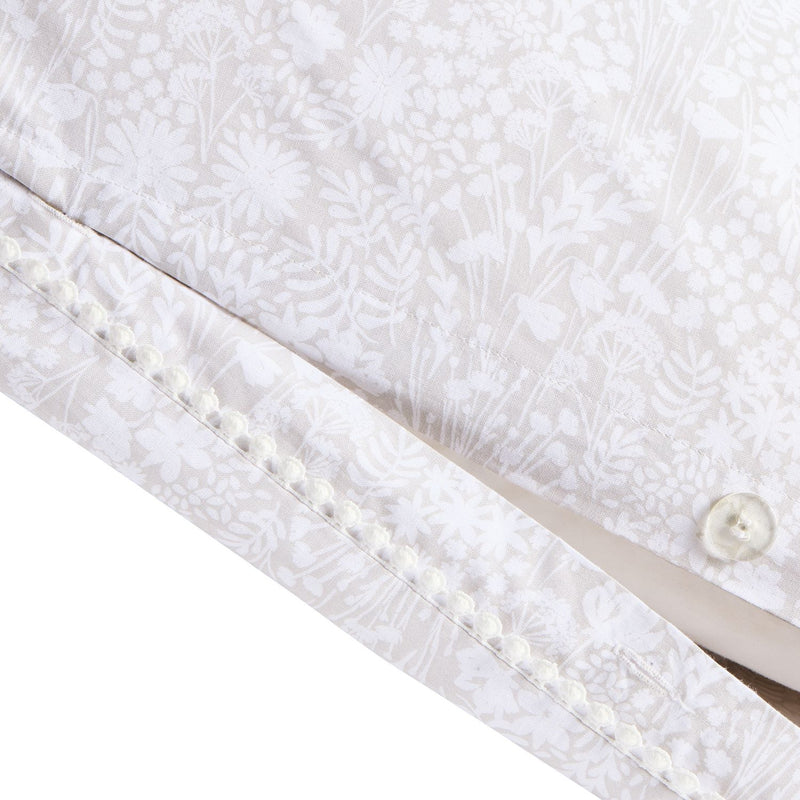 Argos Home Cotton Ditsy Floral Trim Grey Bedding Set - King
