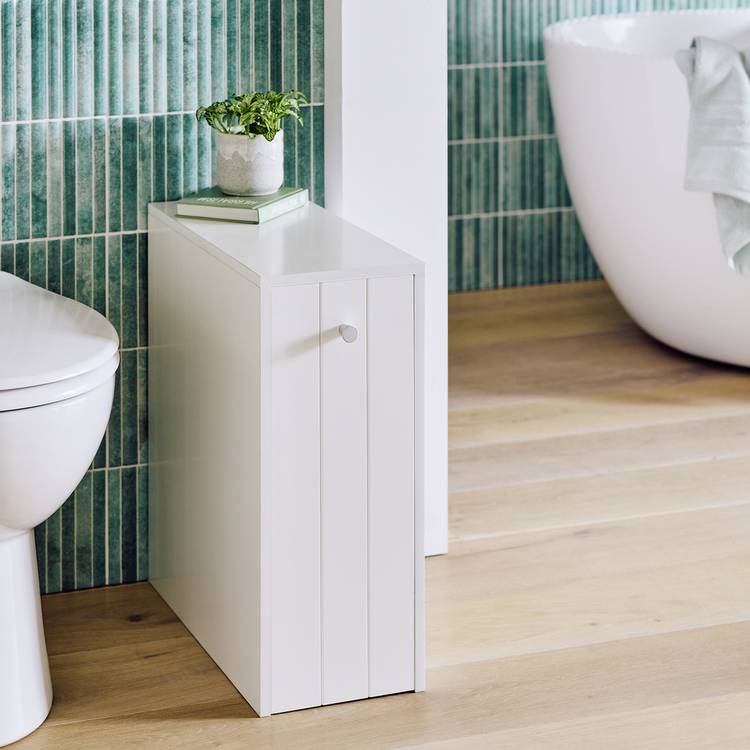 Argos Home toilet roll holder with storage unit white (British brand)
