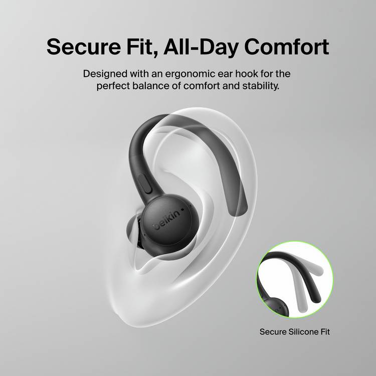 Belkin SoundForm ActiveFit wireless sports earbuds black (British brand)