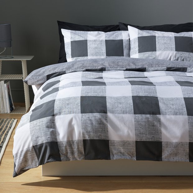 Argos Home gingham bedding single duvet set - British product