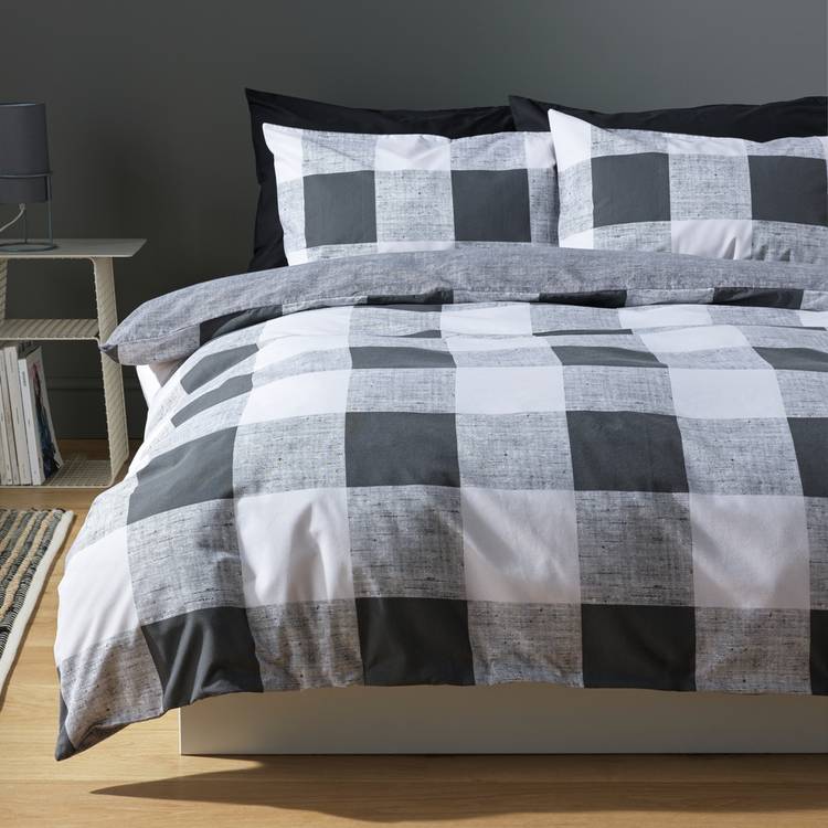 Argos Home gingham bedding single duvet set - British product