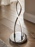 Callie LED floor lamp in chrome finish, UK version