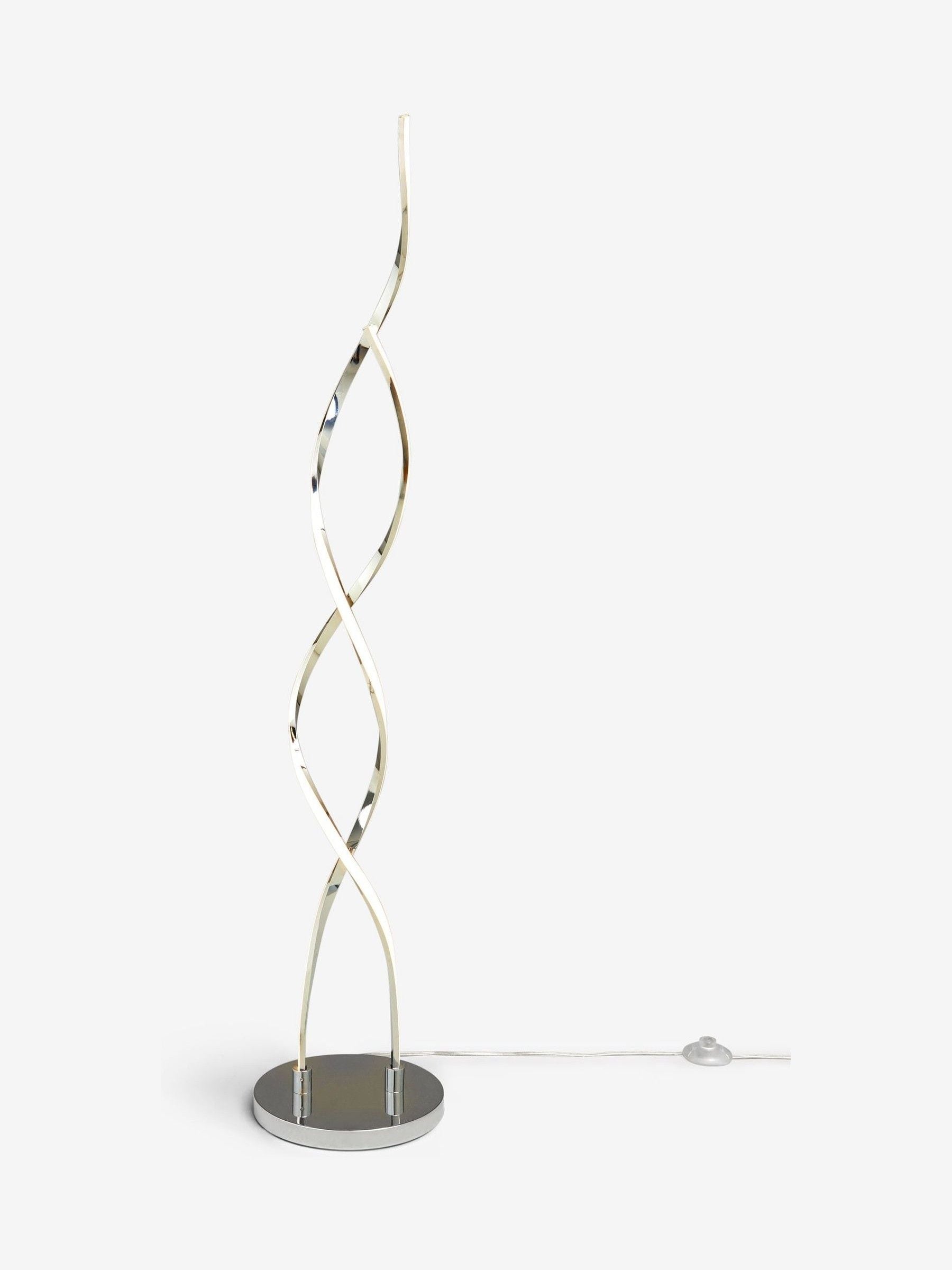 Callie LED floor lamp in chrome finish, UK version