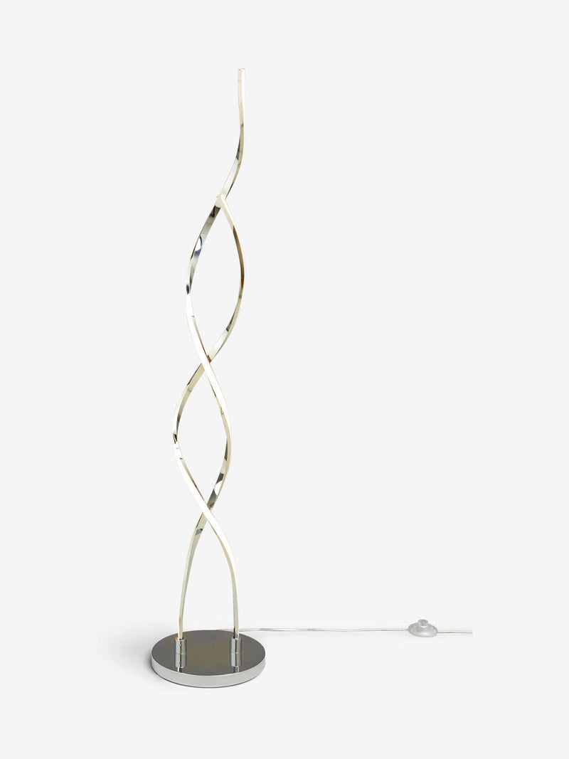 Callie LED floor lamp in chrome finish, UK version