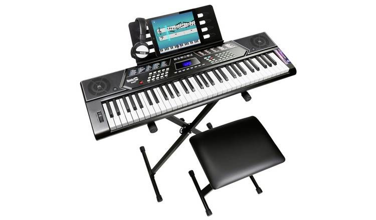 RockJam 61 Key Keyboard Piano with Stand, Stool & Headphones GOODS Argos