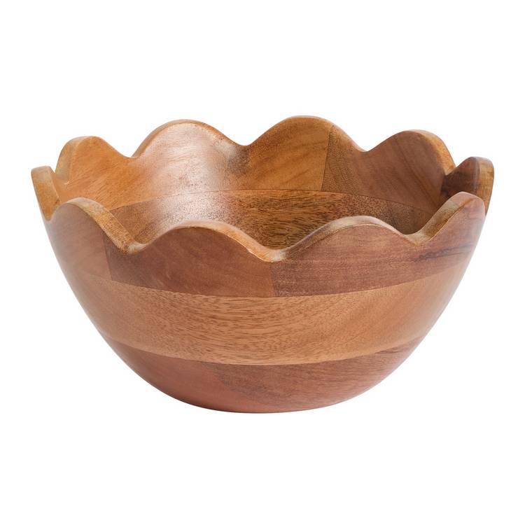 Habitat wooden scalloped salad bowl 26cm, UK version